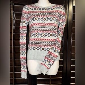 Prince & Fox Fair isle Knit Sweater Sz MED Nordic Winter Knit Cottagecore Preppy